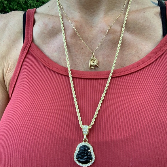 Laughing Buddha With Gold Twisted Chain - Picture 11 of 11